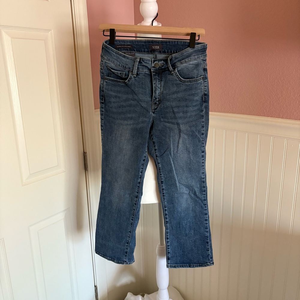 NYDJ Marilyn Straight Leg Blue Jeans Size 6